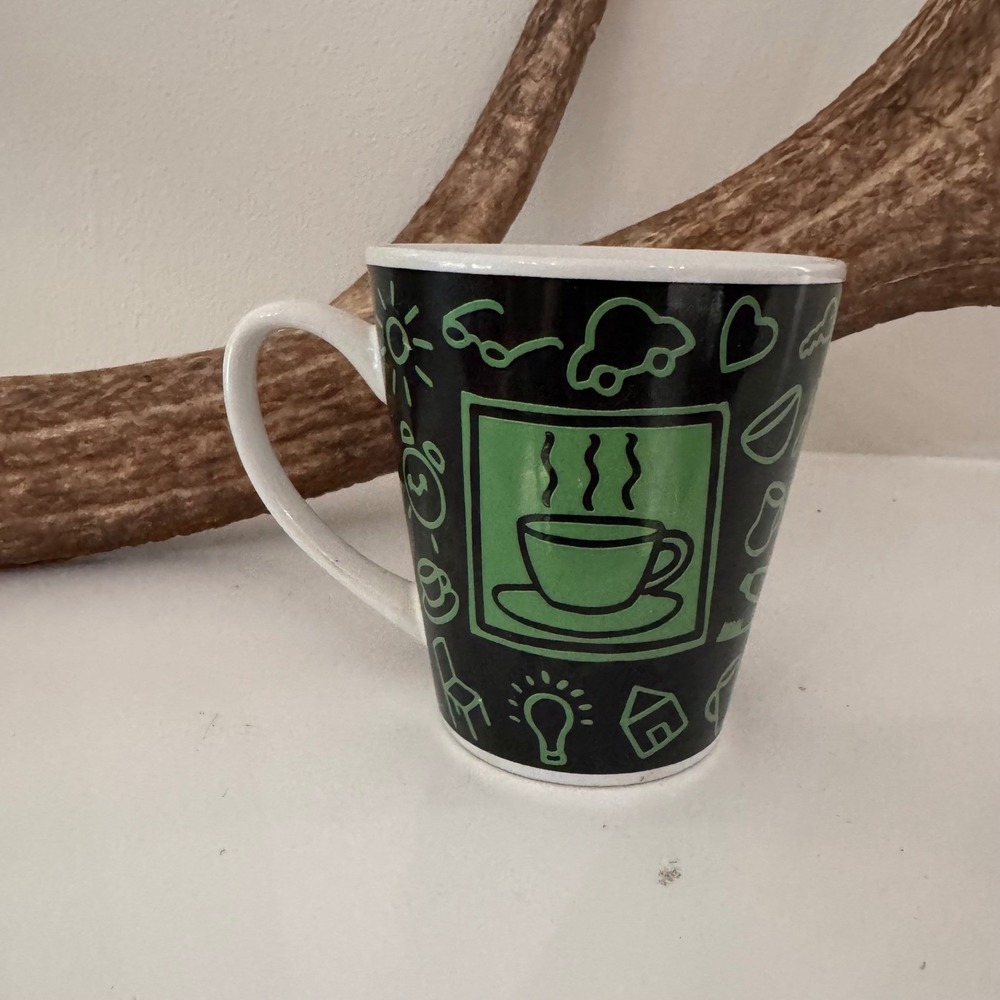 Signature Housewares Rush Hour Mug Riviera Van Beers Green Black Stoneware Cup